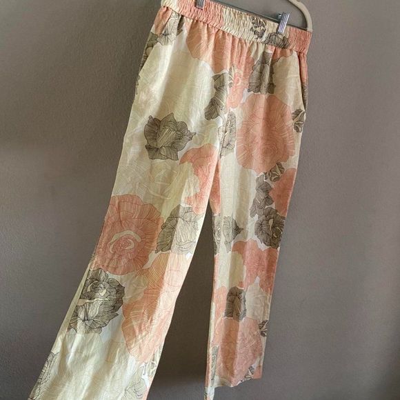 Joan Vas New York Linen Trousers Floral print size M - Picture 3 of 12